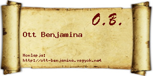 Ott Benjamina névjegykártya